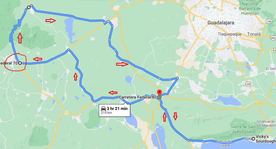 Ameca ride map