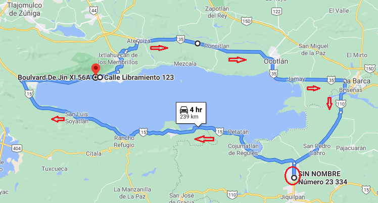 Around the Lake ride map