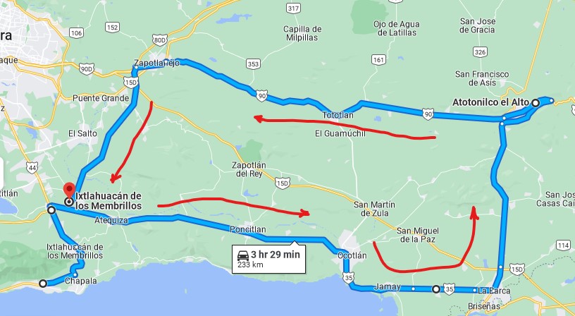 Atotonilco ride map