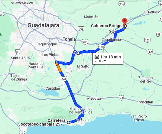 Calderon Bridge Park ride map