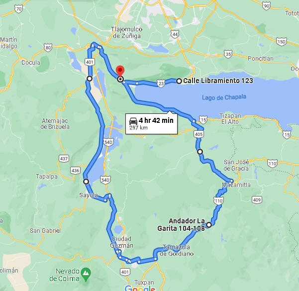 La Garita Spa (long way home) ride map