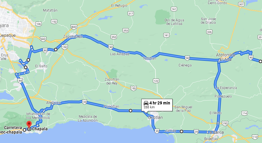 La Posta in Ayotlan ride map