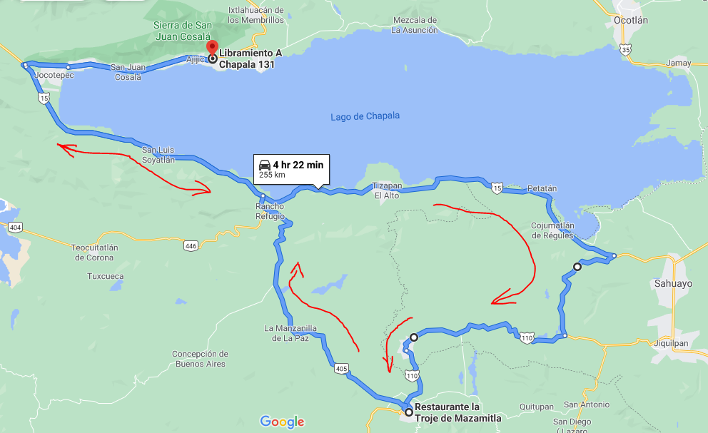 Mazamitla the Hard Way ride map