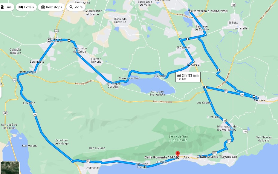 Ranger's BBQ (better roads) ride map