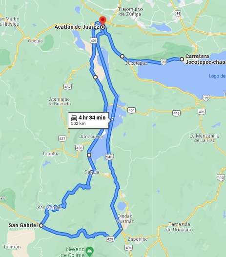 San Gabriel via Guzman ride map
