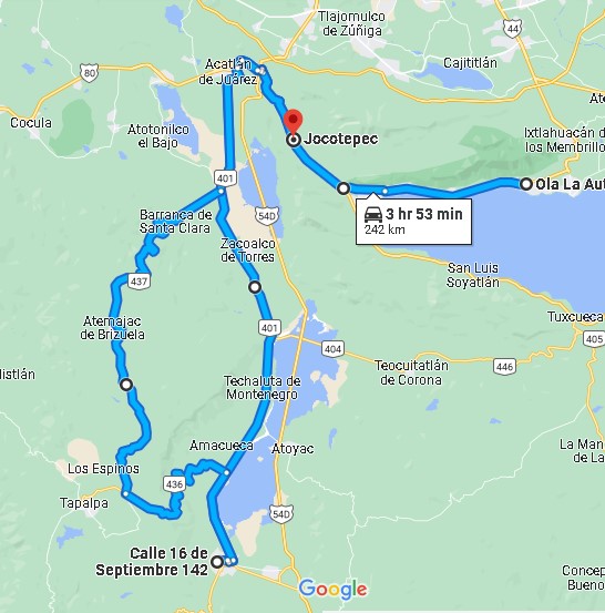 Sayula Loop ride map