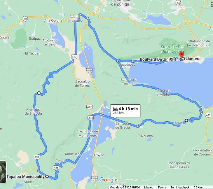 Tapalpa (alt) ride map
