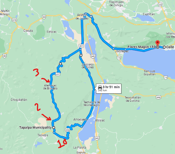 Tapalpa Mountain Ride ride map